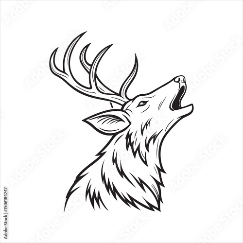 white tailed Deer silhouette vector