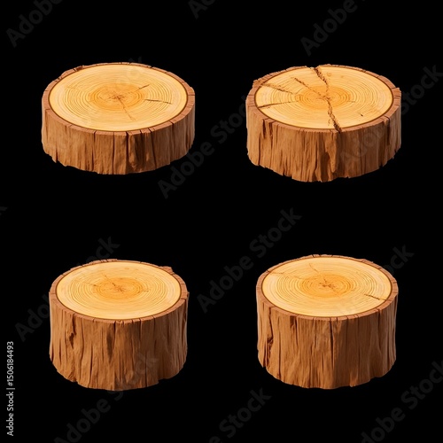 Natural Wood Stump Seats Rustic Furniture Collection for Indoor or Outdoor Use