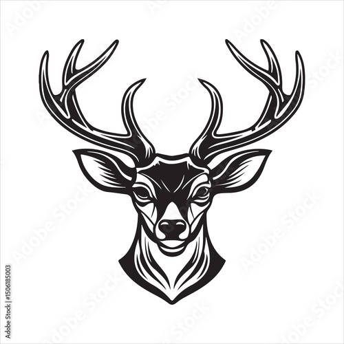 white tailed Deer silhouette vector