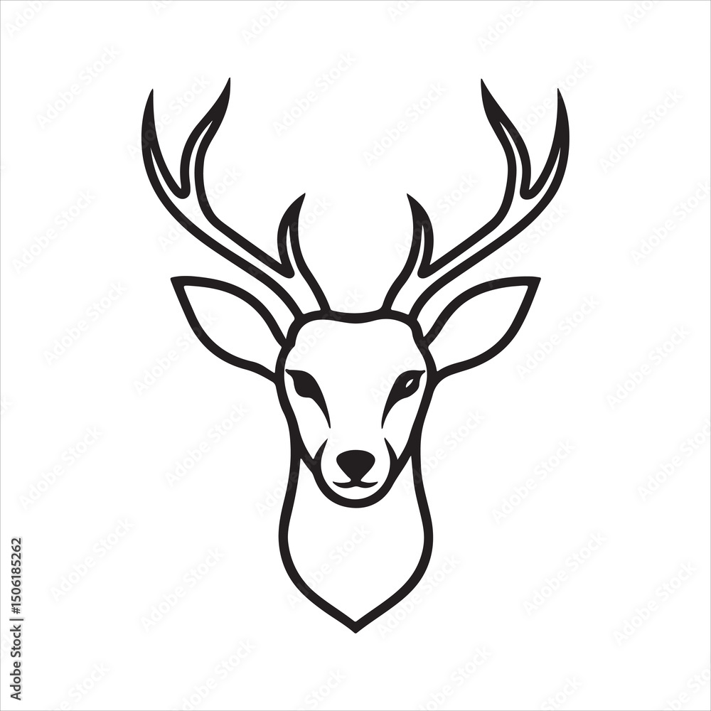Fototapeta premium white tailed Deer silhouette vector