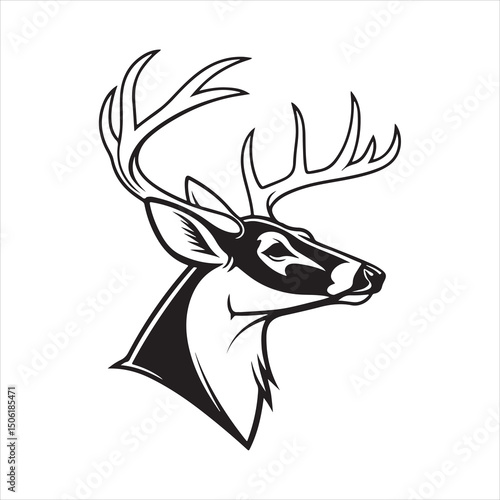white tailed Deer silhouette vector