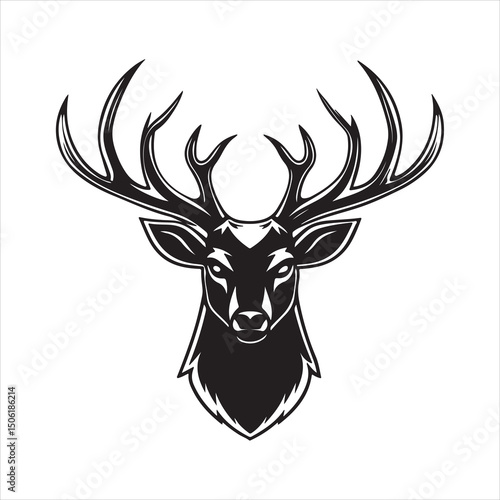 white tailed Deer silhouette vector