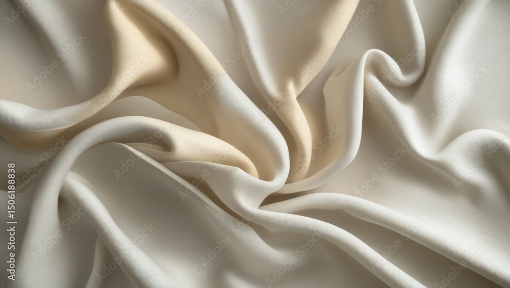 Fototapeta premium Beige and White Draped Fabric Texture.