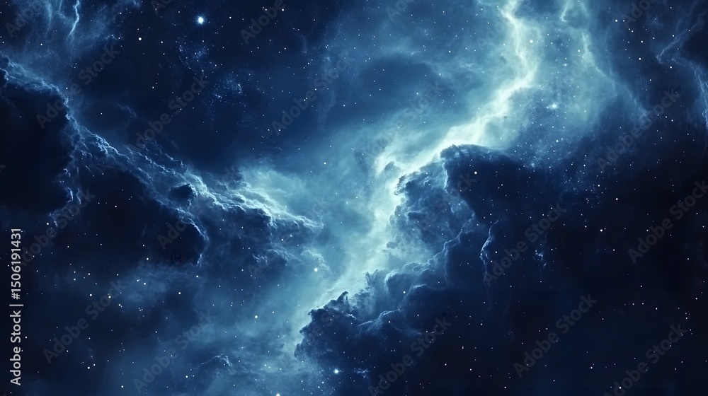 Fototapeta premium Explore the deep blue nebula cosmos abstract space background for astronomy and science enthusiasts alike