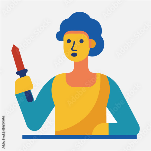 flat color sculptor with chisel design