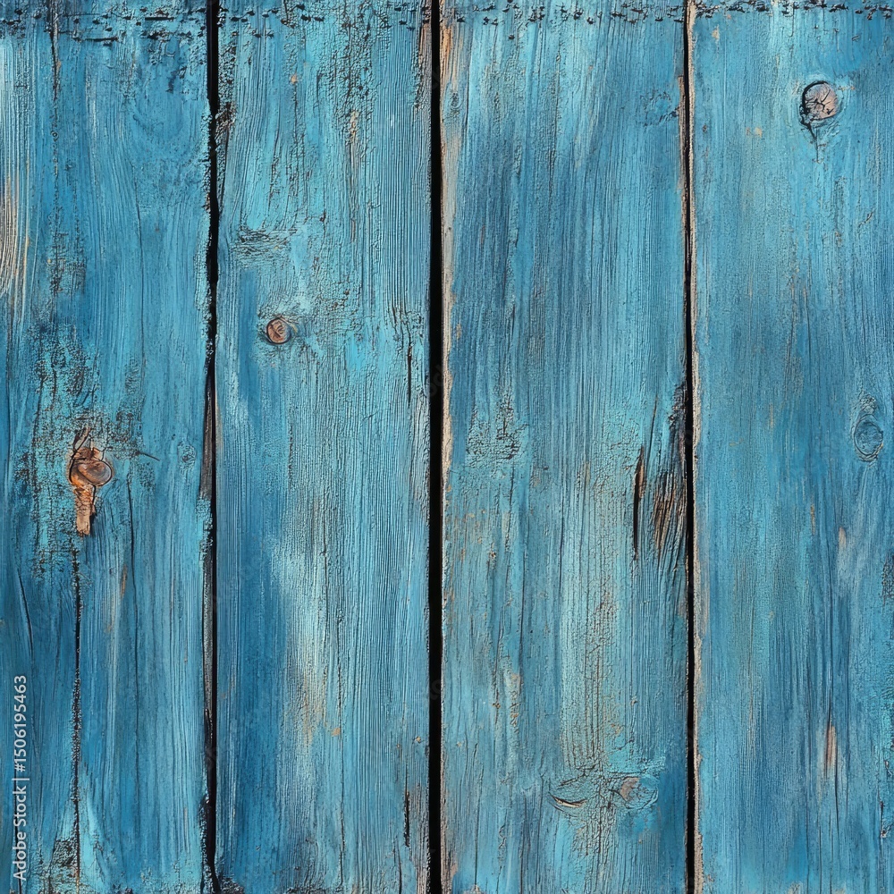 Naklejka premium Weathered blue wooden planks