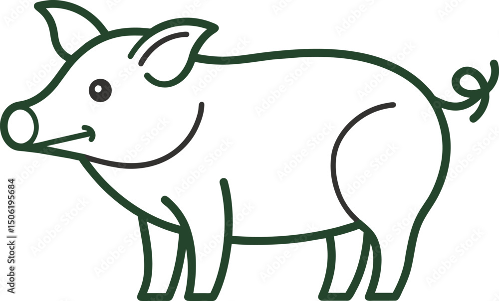 Cute Pig Cartoon Illustration Vector Graphic Cute Pig Cartoon Illustration Vector Graphic