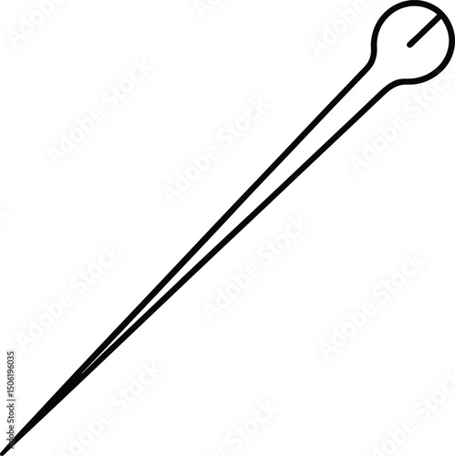 Straight Pin Icon Black Line Art Design