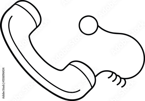 Retro Phone Handset Icon Outline Design