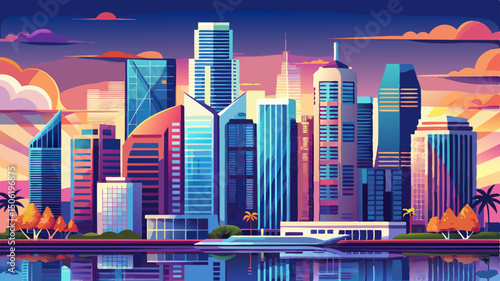 The Miami Downtown Brickell Skyline in Florida showcases a dazzling array of modern high-rises and sleek glass towers, reflecting sunlight as they stand tall along the Biscayne Bay, embodying the vibr