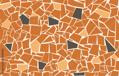 Chão de caquinho seamless vector. Broken tile pavement pattern illustration.