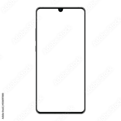 New version of frameless modern smatphone. Cell phone smart phone realistic mockup vector illustration