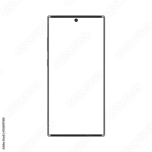 Realistic trendy frameless premium smartphone mockup with blank screen isolated. Can be use for any project presentation