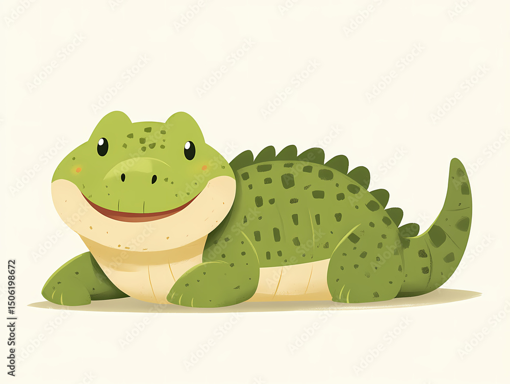 Fototapeta premium Cute Cartoon Alligator Illustration