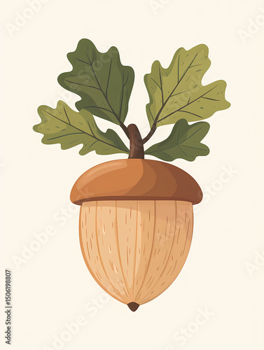 Detailed Acorn Illustration