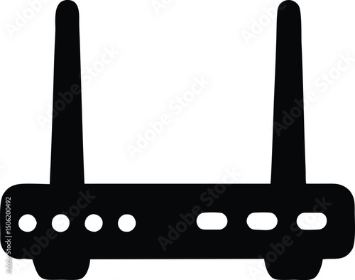 Wireless Router Icon, Wifi Modem Symbol