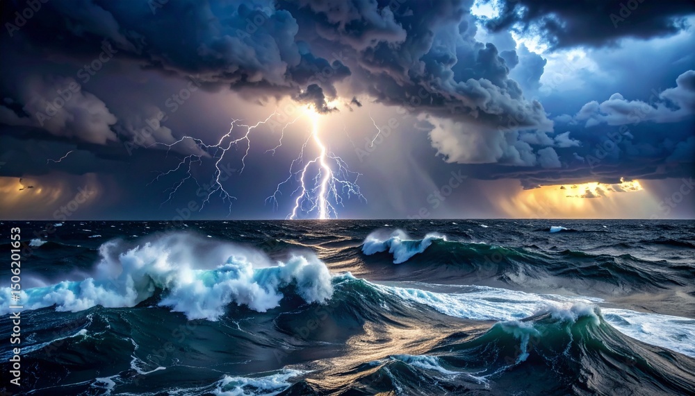 Fototapeta premium Stormy sea with a sky full of clouds