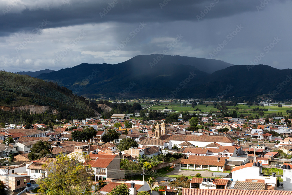 Fototapeta premium Tibasosa, Boyaca - Colombia. May 8, 2025. The municipality is located in the province of Sugamuxi, in the department of Boyaca.
