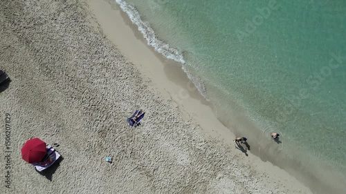 Drone Aerial shot of turquoise ocean