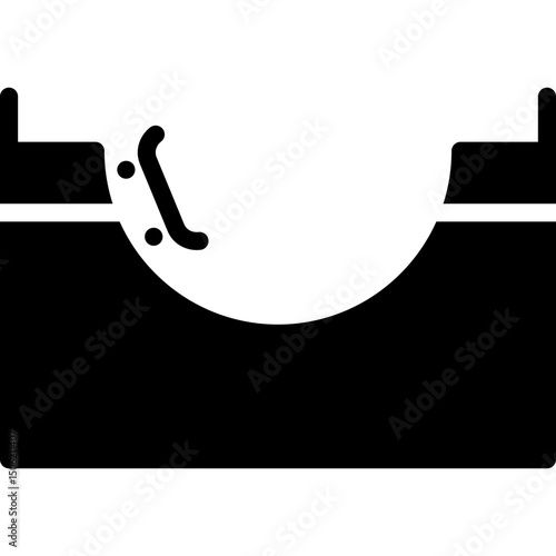 arena skate board icon illustration design with solid
