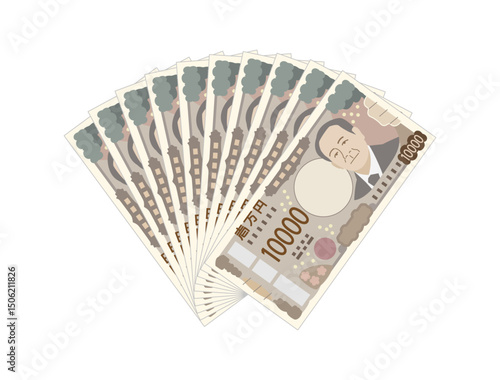新札の10万円のイラスト
