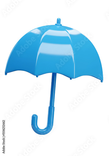 3d Blue Umbrella Rain Weather Protection Against Sun and Water Icon
