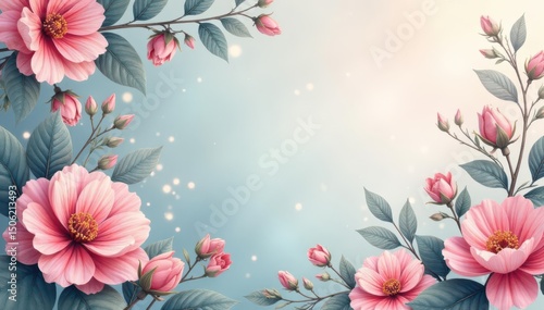 Delicate floral damask, pastel hues, soft details , spring, damask, white