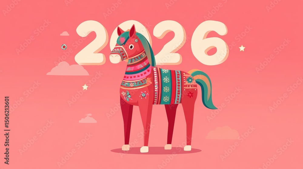 Fototapeta premium Symbol of 2026 New Year horse