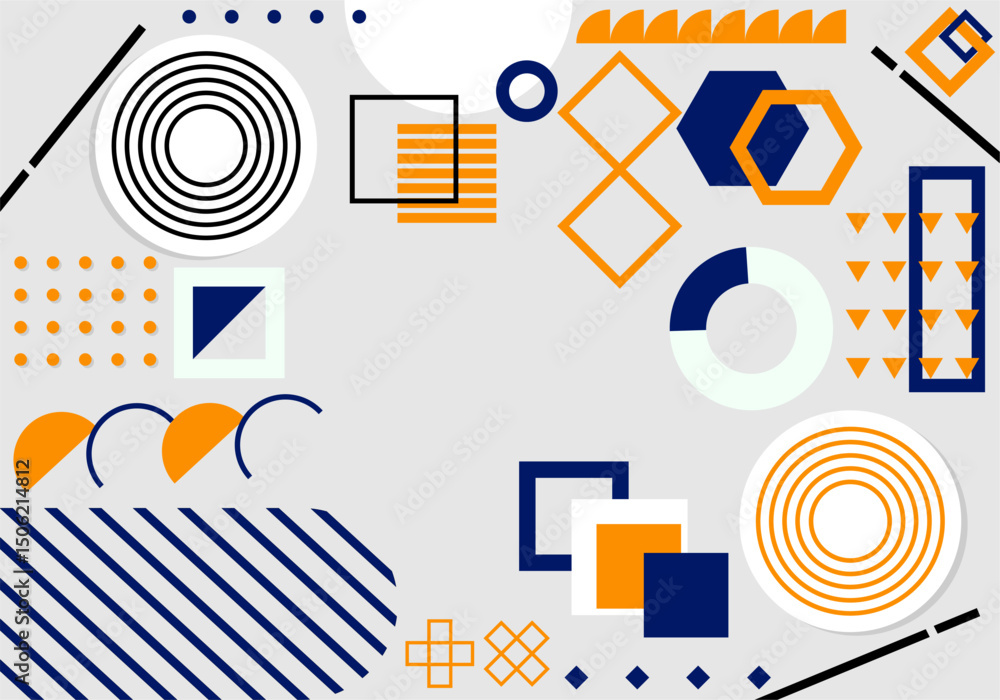 Fototapeta premium Geometric abstract seamless pattern Minimalistic style and bright patterns