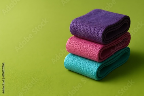 Neatly Folded Towels in Soft Layers – Bathroom or Spa Flatlay