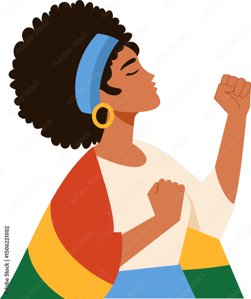 Obraz premium Juneteenth Celebration Illustration – Freedom Day African American Culture Art
