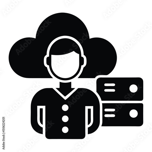 it technician element isolated cloud storage on white background