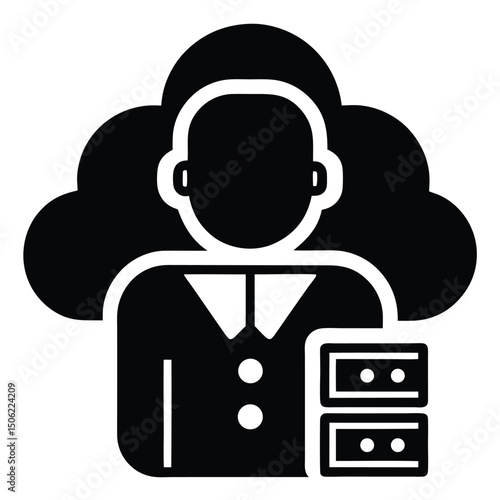 it technician element isolated cloud storage on white background