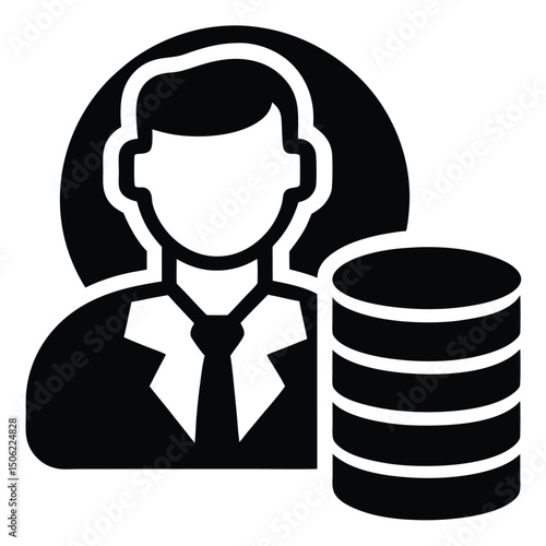 IT Technician element isolated data recovery software on white background