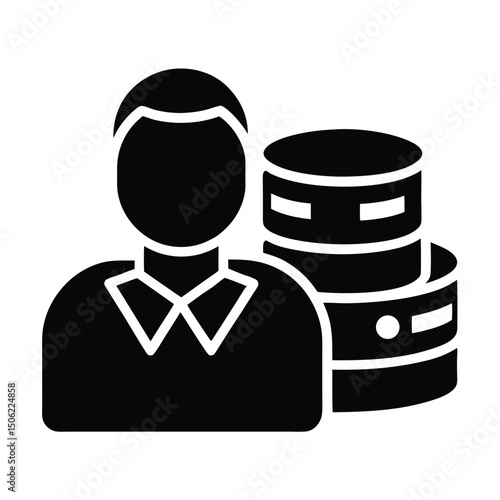IT Technician element isolated data recovery software on white background
