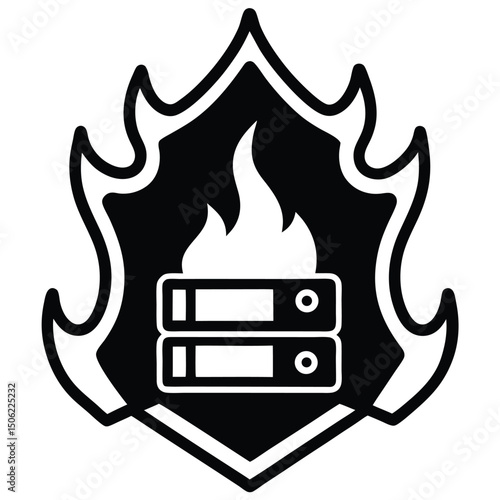 it technician element isolated firewall settings on white background