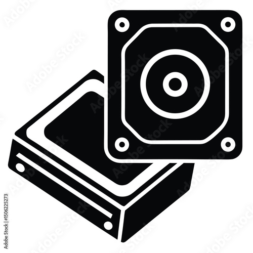it technician element isolated hard drive on white background