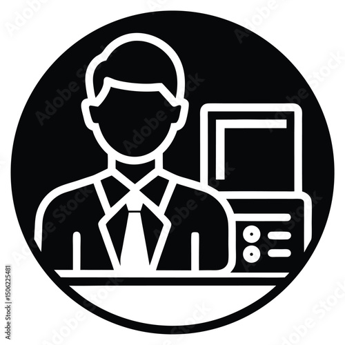 it technician element isolated internet connection on white background