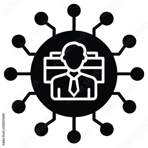 it technician element isolated it network setup on white background