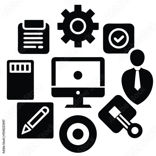it technician element isolated it software tools on white background