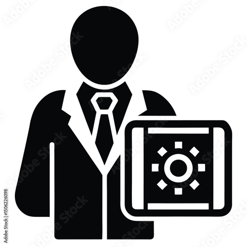 it technician element isolated laptop motherboard on white background