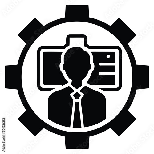 it technician element isolated mobile device manage on white background