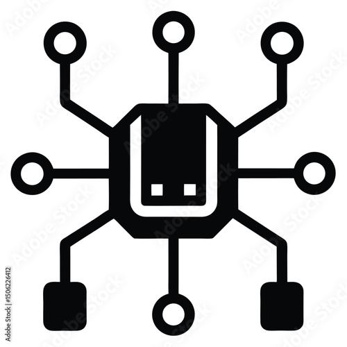 it technician element isolated network adapter on white background