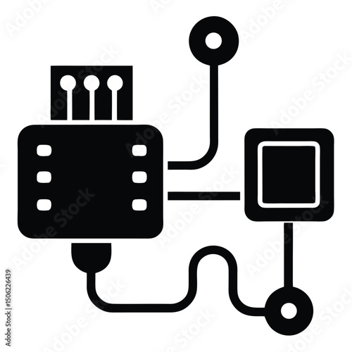 it technician element isolated network adapter on white background