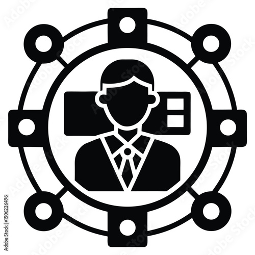 IT Technician element isolated network monitoring on white background