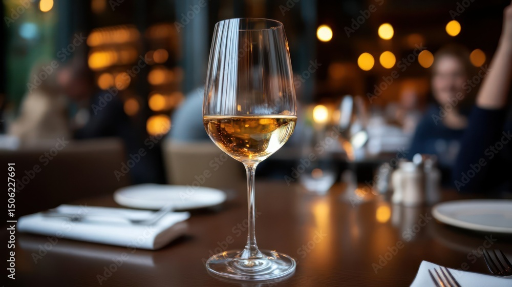 Elegant Wine Glass in a Fine Dining Setting Elegant Wine Glass in a Fine Dining Setting