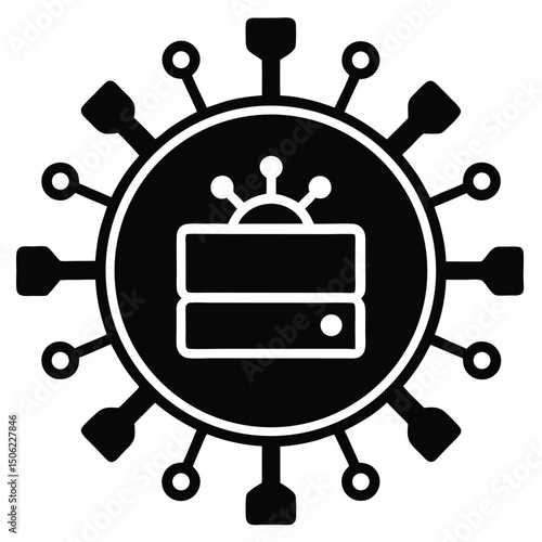 it technician element isolated virus scanner on white background