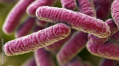 Illustration of Harmful Bacteria and Microorganisms Floating in a Microscopic Cellular Environment for Medical and Scientific Research Concepts