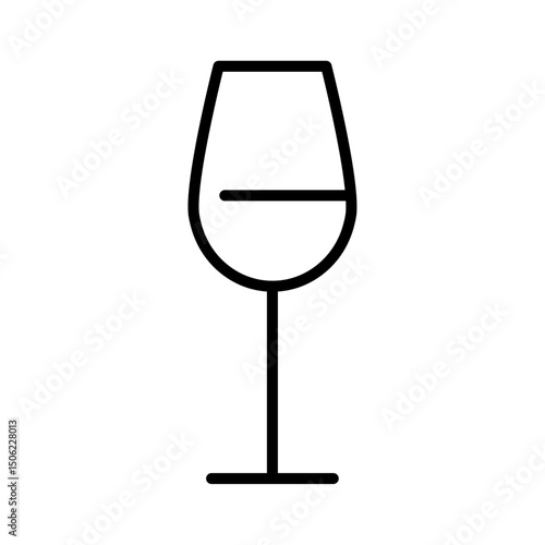 ワイングラスのシンプルな線画アイコン