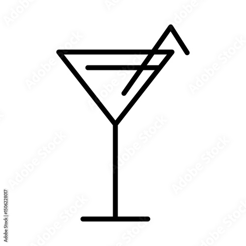 ショートカクテルグラスのシンプルな線画アイコン